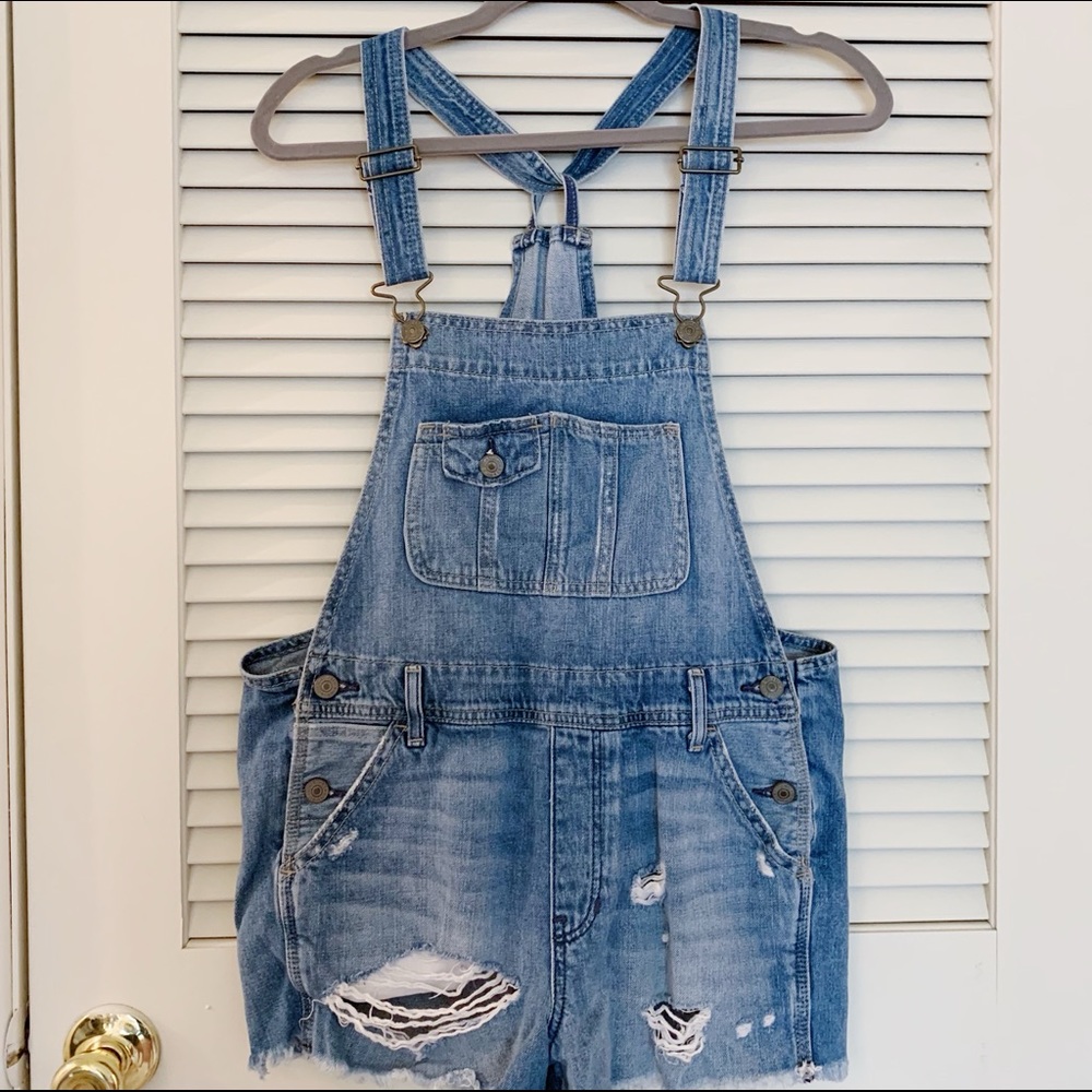 ABERCROMBIE & FITCH 🌸 Denim Overall Shorts